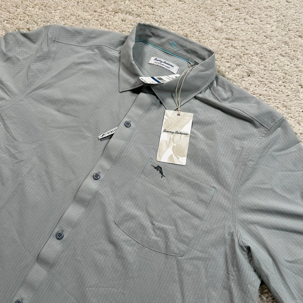 Tommy Bahama Bahama Coast Shirt XL Button Up Gray Venice Vines IslandZone New